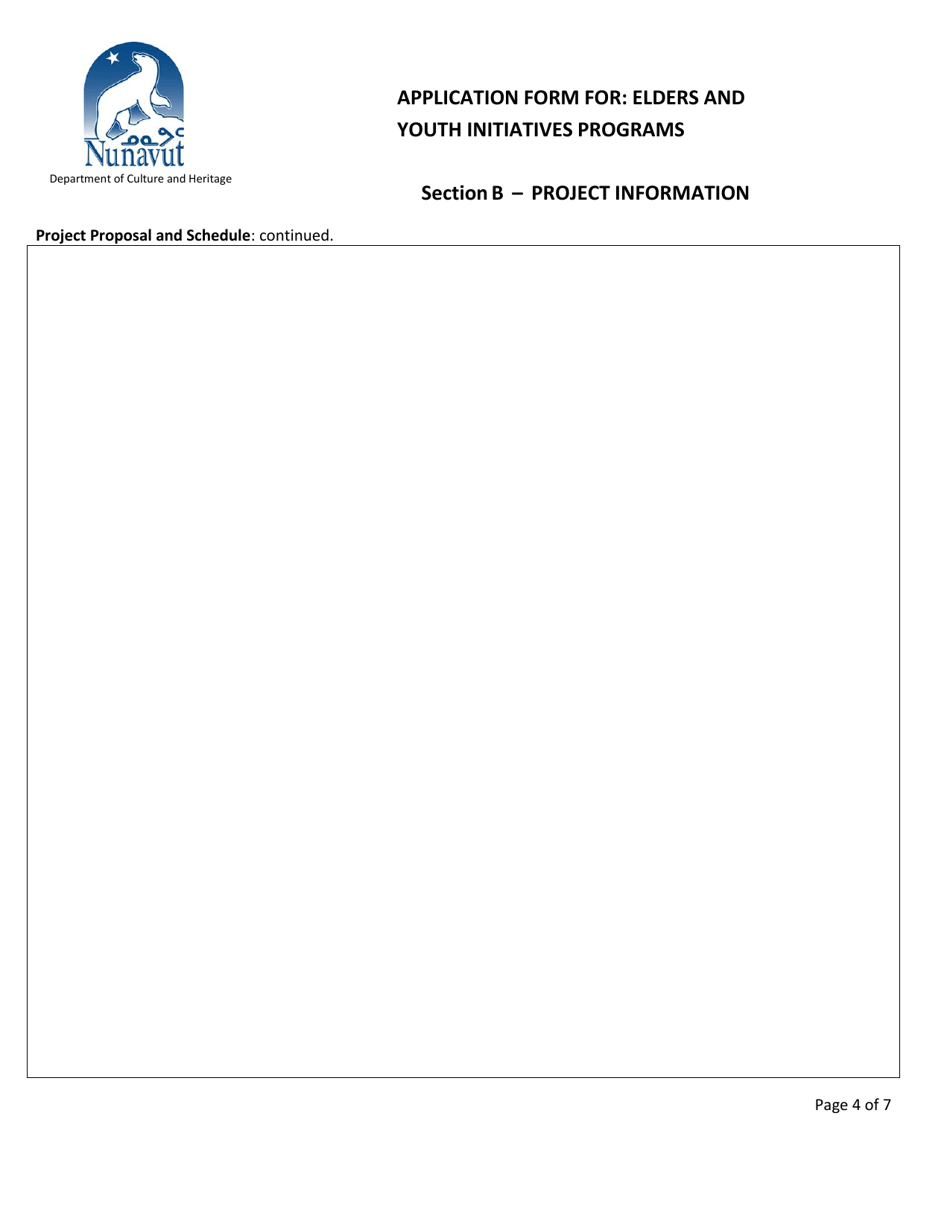 Application Form for: Elders and Youth Initiatives Programs - Nunavut, Canada, Page 4