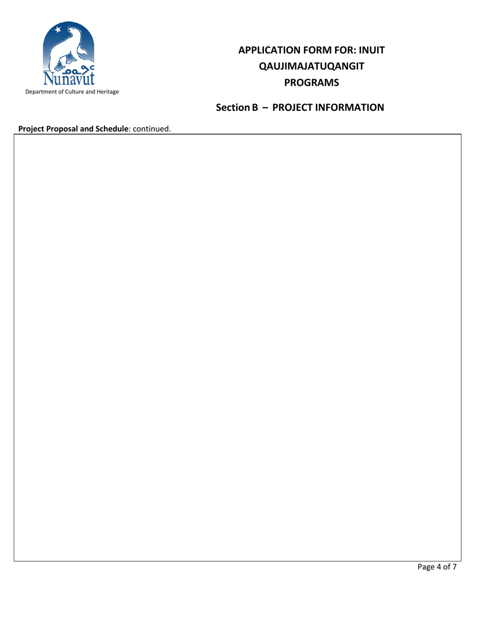 Application Form for: Inuit Qaujimajatuqangit Programs - Nunavut, Canada, Page 4