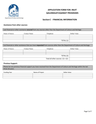 Application Form for: Inuit Qaujimajatuqangit Programs - Nunavut, Canada, Page 5