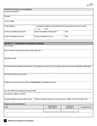 Forme F-0081 Fonds D&#039;aide Aux Initiatives Regionales Gaspesie-Iles-De-la-Madeleine - Demande D&#039;aide Financiere - Quebec, Canada (French), Page 2