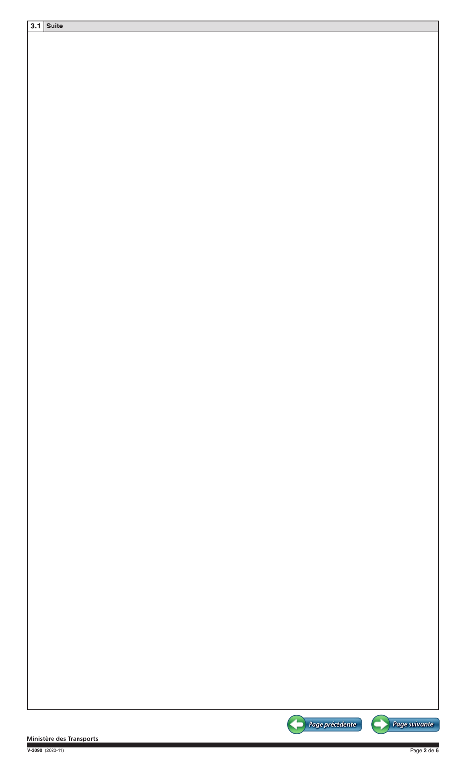 Forme V-3090 Volet 1 Rapport Final - Infrastructures Et Securite - Quebec, Canada (French), Page 2