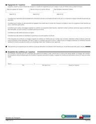 Forme V-3028 Engagement De L&#039;acquereur D&#039;une Automobile Subventionnee - Quebec, Canada (French), Page 2