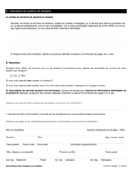 Forme CTQ-374 Autorisation D&#039;exploiter Un Systeme De Transport - Quebec, Canada (French), Page 3