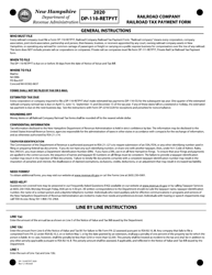Form DP-110-RETPYT Railroad Company Railroad Tax Payment Form - New Hampshire, Page 2
