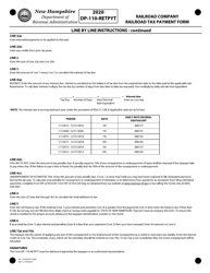 Form DP-110-RETPYT Railroad Company Railroad Tax Payment Form - New Hampshire, Page 3