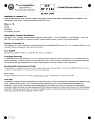 Form DP-110-ES Estimated Railroad Tax - New Hampshire, Page 4