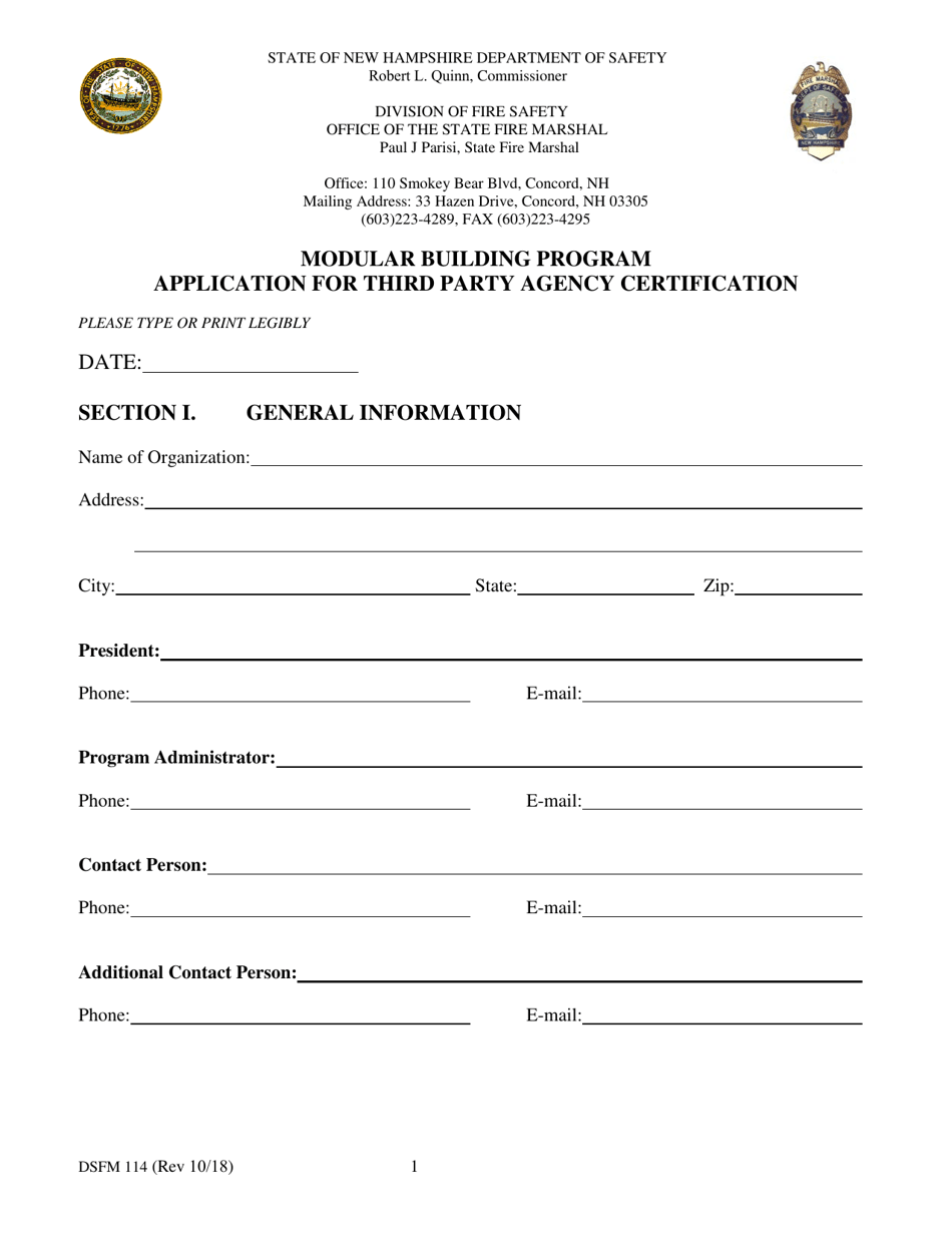 Form DSFM114 - Fill Out, Sign Online and Download Printable PDF, New ...