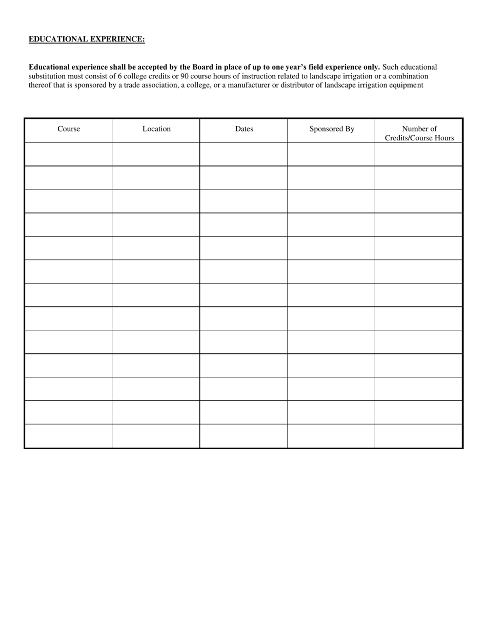 Form LIC-1 Application for Certification Landscape Irrigation Contractor Pursuant to N.j.s.a. 45:5aa-1 Et. Seq. - New Jersey, Page 3