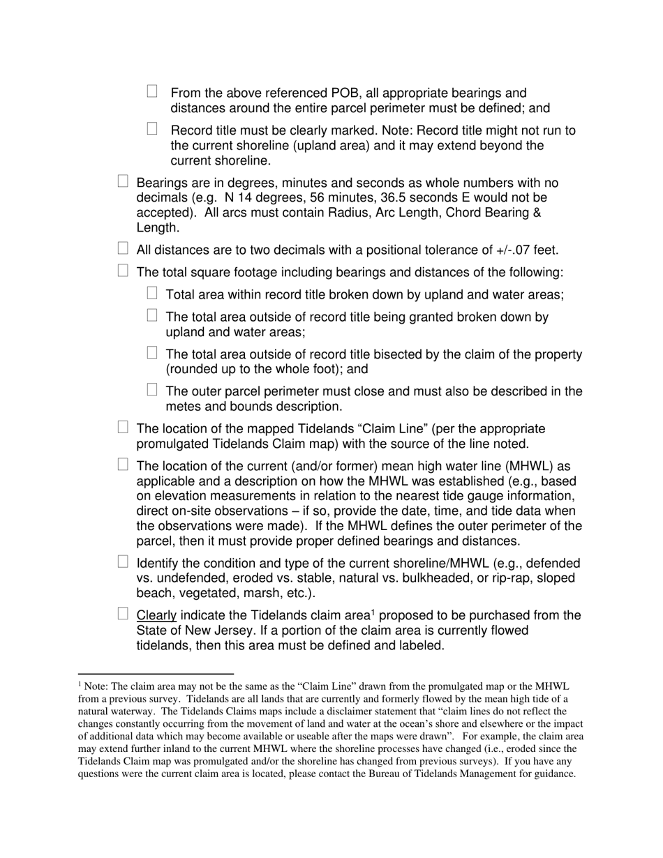 Survey Requirements Checklist - New Jersey, Page 2