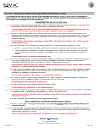 Form DO-21B Driver&#039;s History Abstract Application Request - New Jersey, Page 2