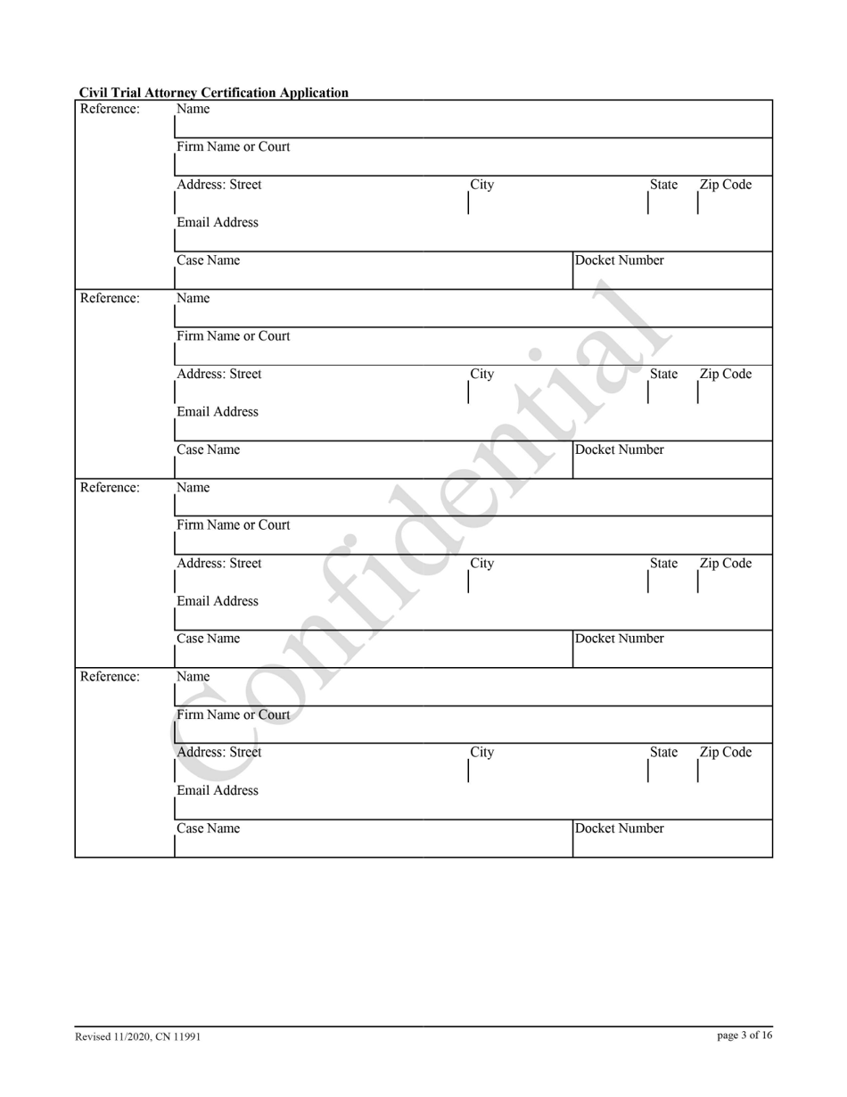Form 11991 Civil Trial Attorney Certification Application - New Jersey, Page 3