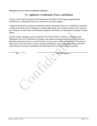 Form 11992 Municipal Court Law Attorney Certification Application - New Jersey, Page 13