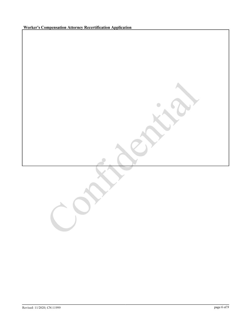 Form 11999 Workers Compensation Law Attorney Recertification Application - New Jersey, Page 6