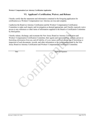 Form 11994 Workers&#039; Compensation Law Attorney Certification Application - New Jersey, Page 18