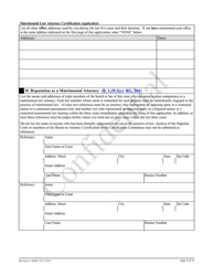 Form 11993 Matrimonial Law Attorney Certification Application - New Jersey, Page 2
