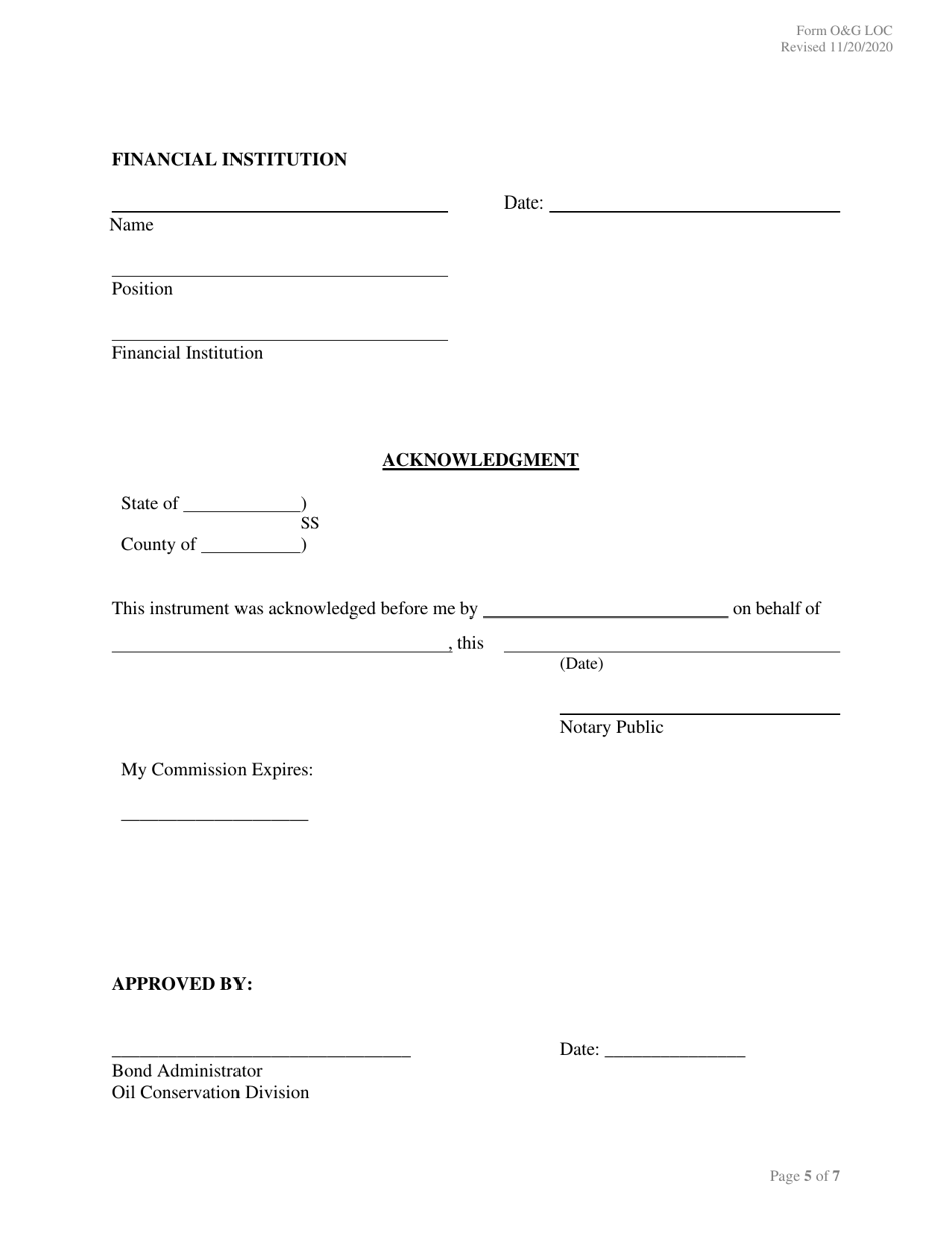 Form OG LOC Letter of Credit - New Mexico, Page 5