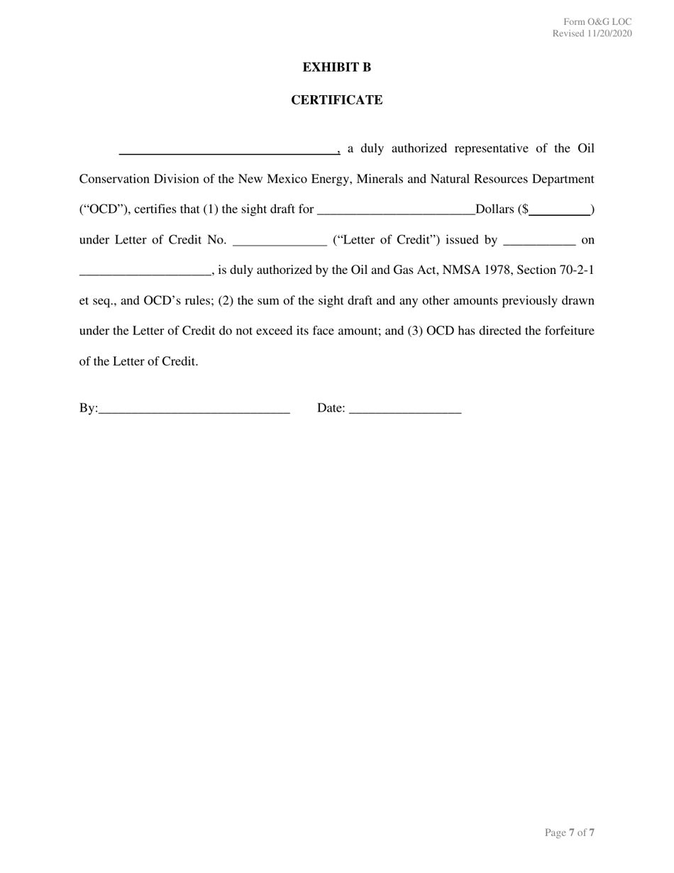 Form OG LOC Letter of Credit - New Mexico, Page 7