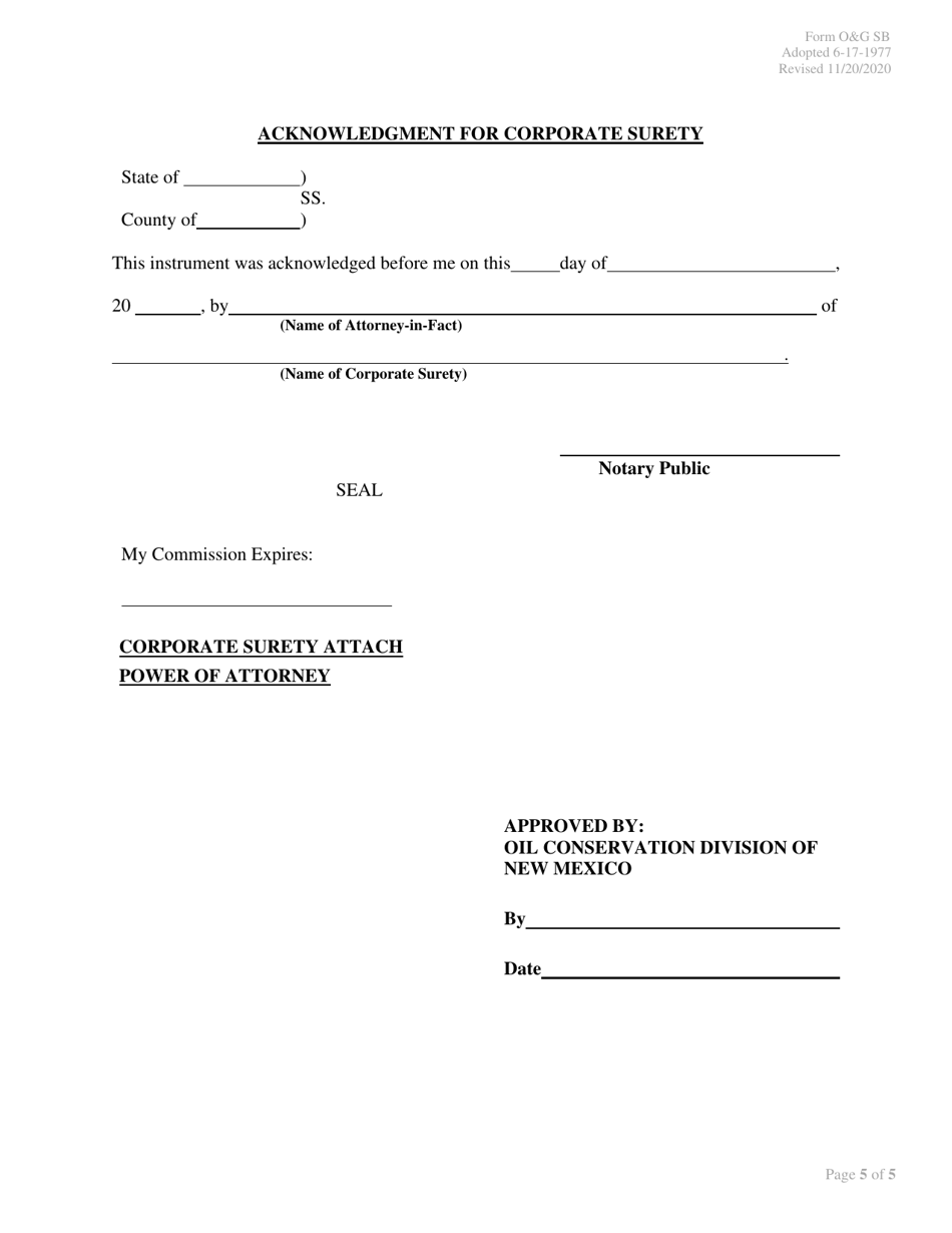 Form OG SB Surety Bond - New Mexico, Page 5