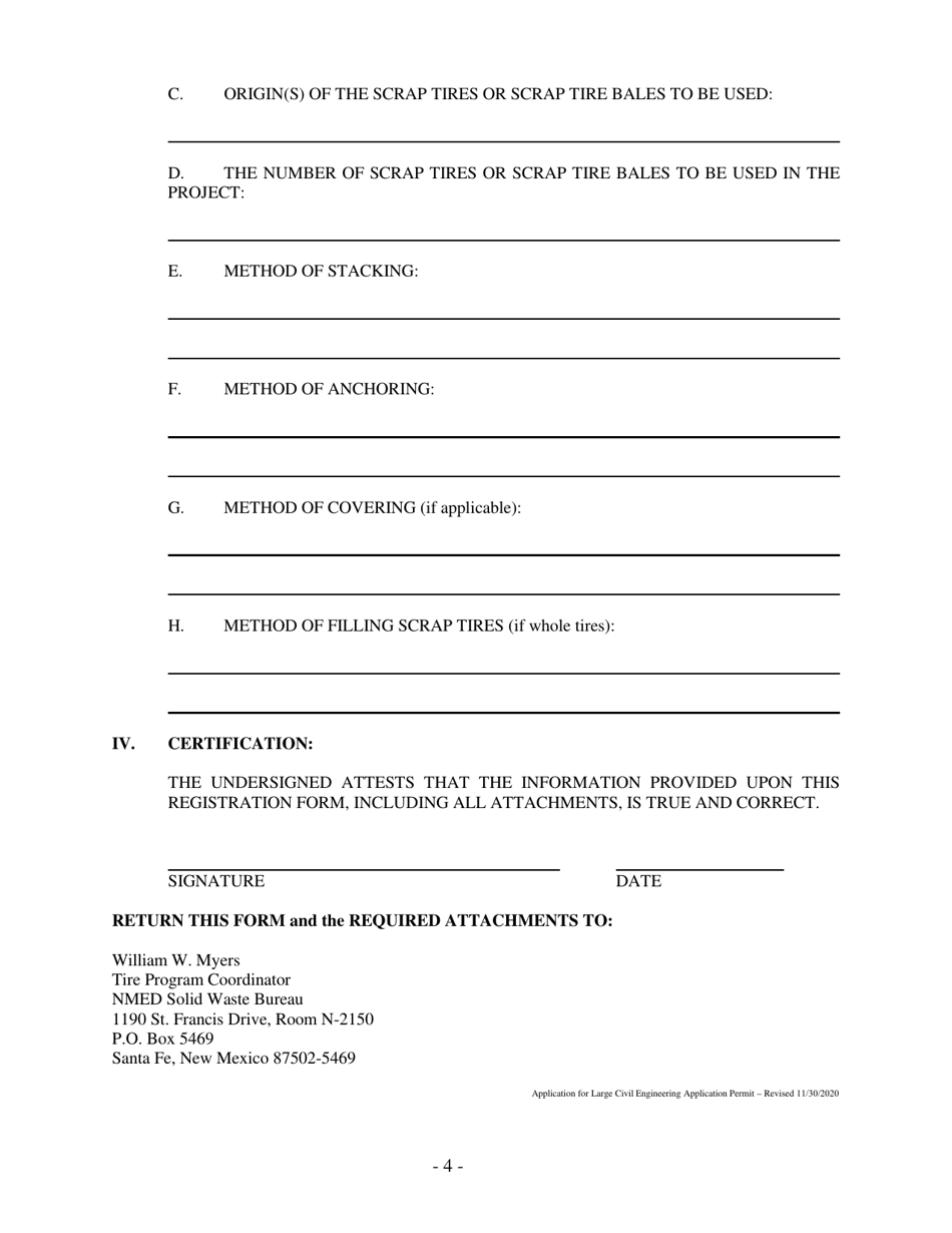 Application for Large Civil Engineering Application Permit - New Mexico, Page 4