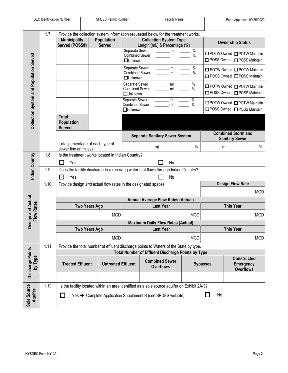 DEC Form NY-2A Application for Spdes Permit to Discharge Wastewater New and Existing Publicly Owned Treatment Works - New York, Page 14