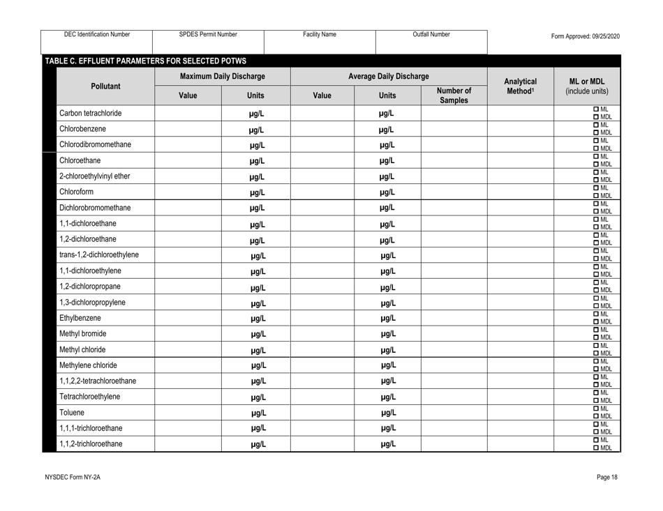 DEC Form NY-2A Application for Spdes Permit to Discharge Wastewater New and Existing Publicly Owned Treatment Works - New York, Page 30