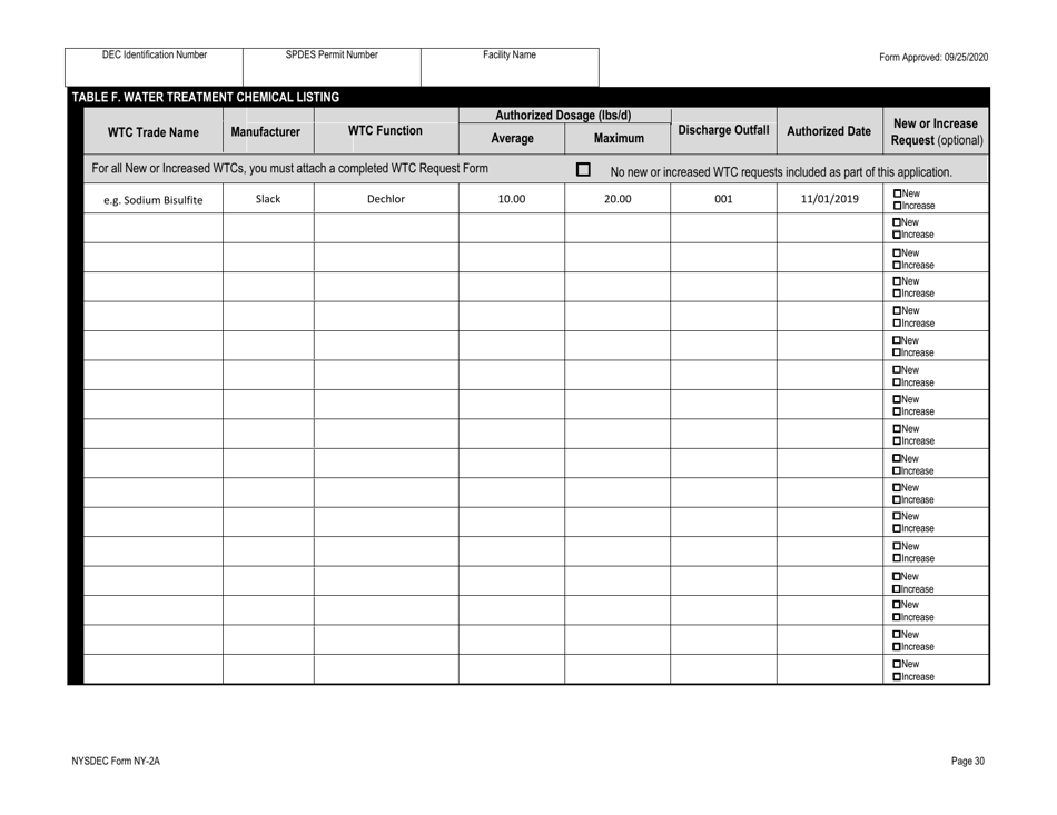 DEC Form NY-2A Application for Spdes Permit to Discharge Wastewater New and Existing Publicly Owned Treatment Works - New York, Page 42
