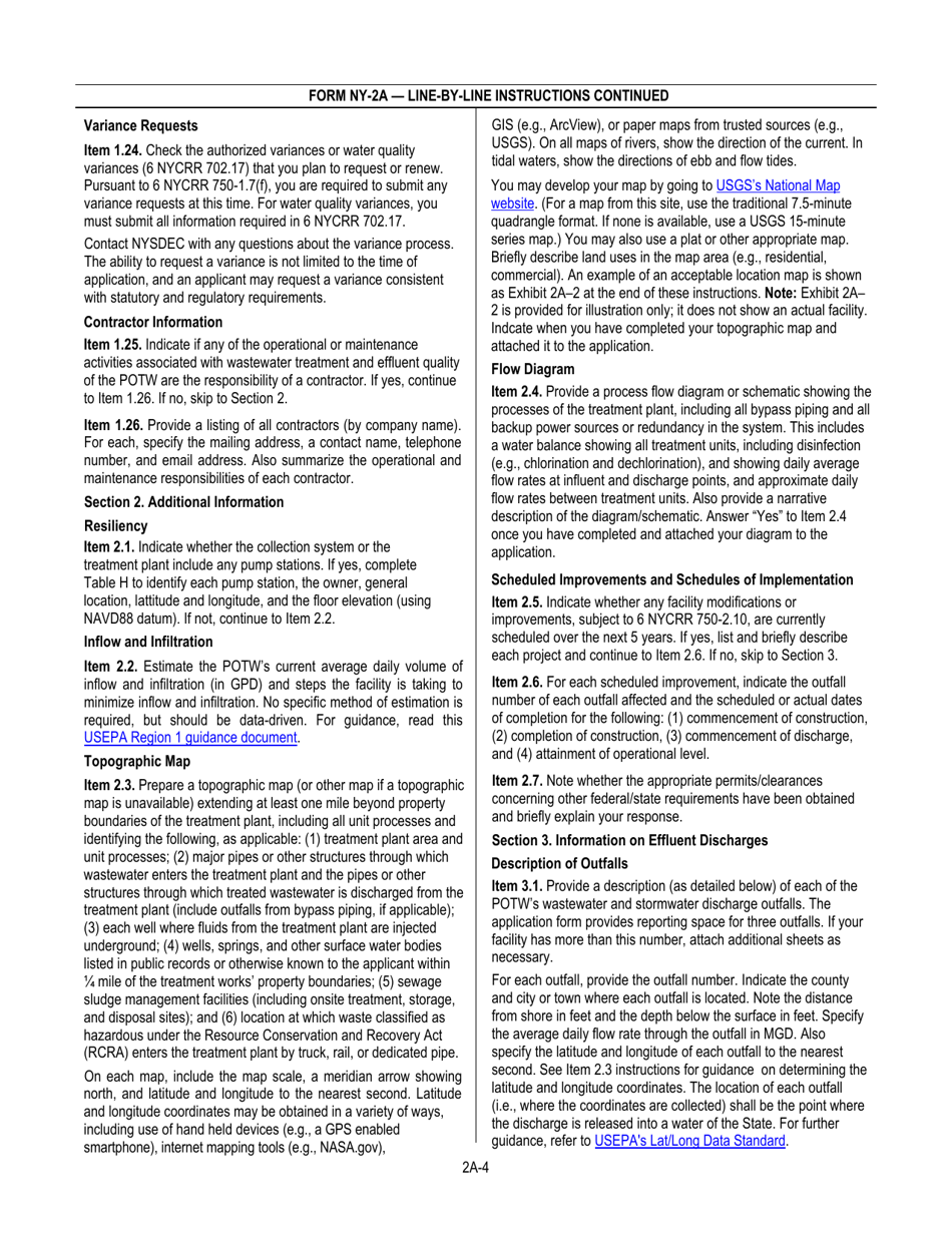 DEC Form NY-2A Application for Spdes Permit to Discharge Wastewater New and Existing Publicly Owned Treatment Works - New York, Page 5