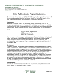 New York State Water Well Contractor Program Annual Registration Form - New York