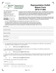 Document preview: Representative Outfall Waiver Form - New York