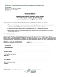 Incident Report - State Pollutant Discharge Elimination System (Spdes) General Permits (Gp-0-16-001) or (Gp-0-19-001) for Concentrated Animal Feeding Operation (Cafo) - New York