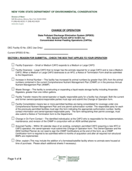 Document preview: Change of Operation - State Pollutant Discharge Elimination System (Spdes) Ecl General Permit (Gp-0-16-001) for Concentrated Animal Feeding Operations (Cafos) - New York