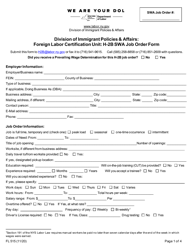 Document preview: Form FL515 H-2b Swa Job Order Form - New York