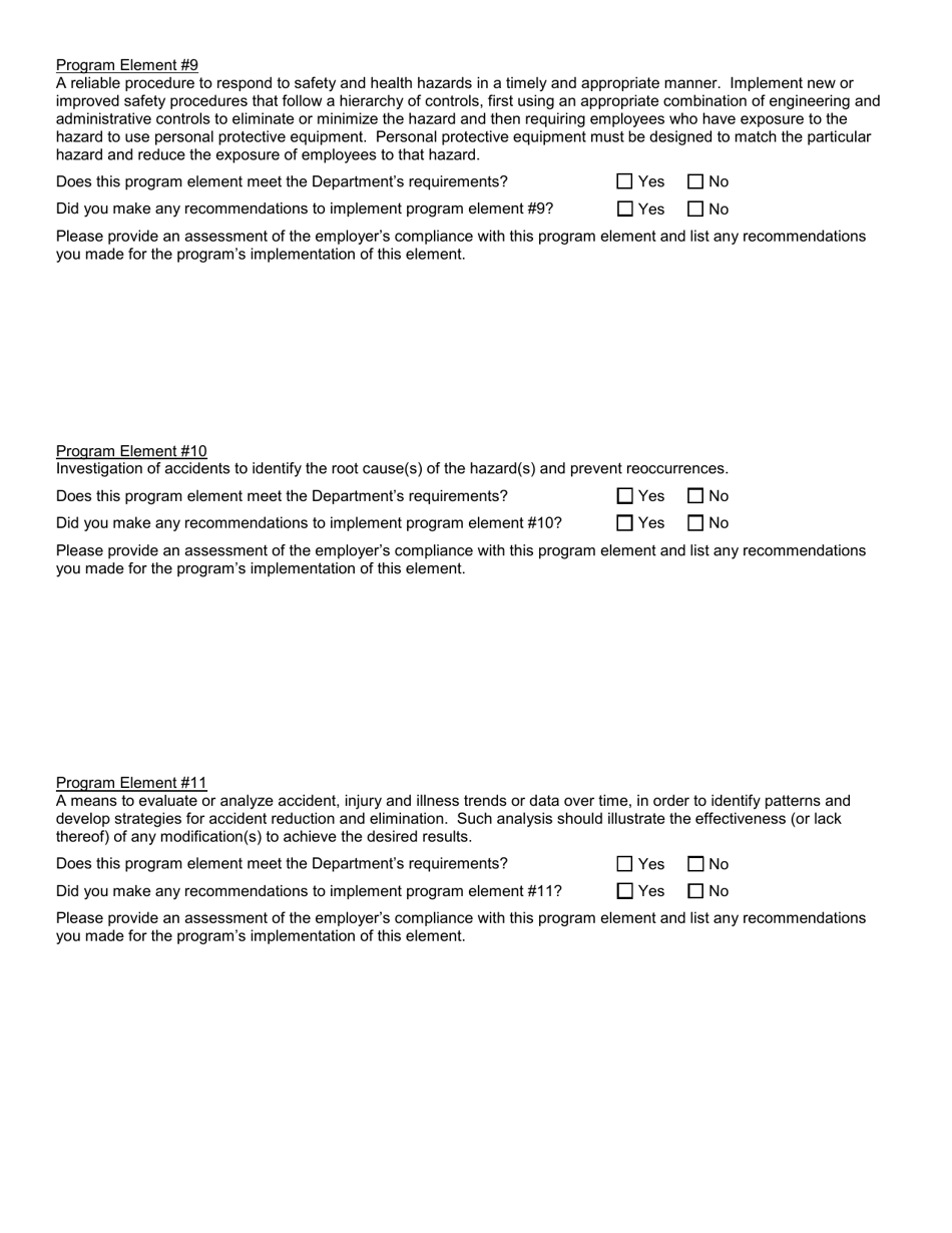 Form SH926 Workplace Safety and Loss Prevention Incentive Program Safety Incentive Program - Section 1.13 of Icr 60 Evaluation Report - New York, Page 6
