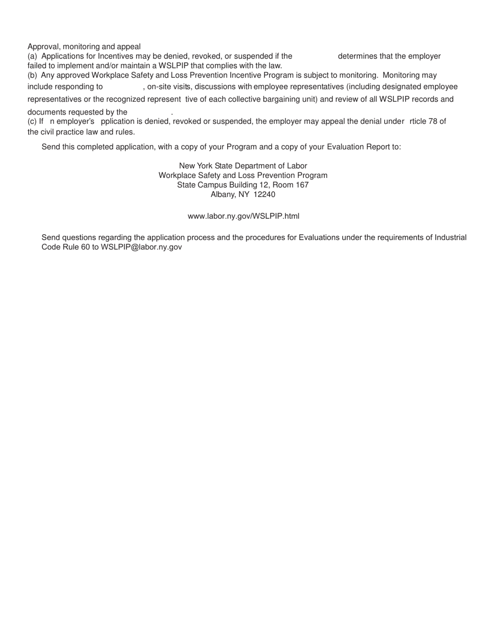 Form SH927 Workplace Safety  Loss Prevention Incentive Program Application for Approval - New York, Page 4