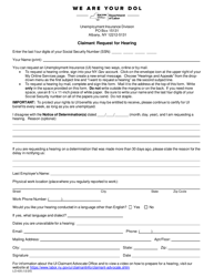 Document preview: Form LO435 Claimant Request for Hearing - New York