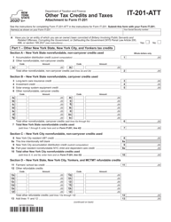 Form IT-201-ATT Other Tax Credits and Taxes - New York