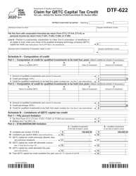 Document preview: Form DTF-622 Claim for Qetc Capital Tax Credit - New York