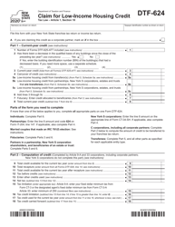 Document preview: Form DTF-624 Claim for Low-Income Housing Credit - New York