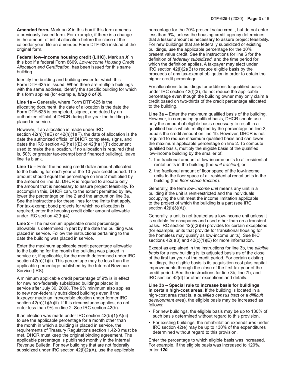 Instructions for Form DTF-625 Low-Income Housing Credit Allocation and Certification - New York, Page 3