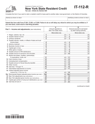 Document preview: Form IT-112-R New York State Resident Credit - New York