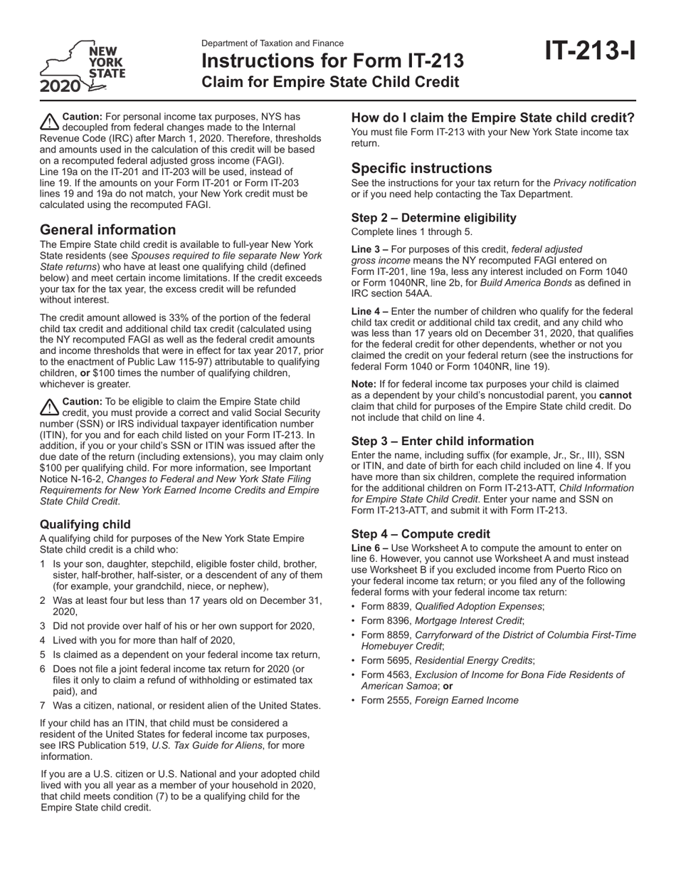 Download Instructions For Form IT 213 Claim For Empire State Child download-instructions-for-form-it-213-claim-for-empire-state-child