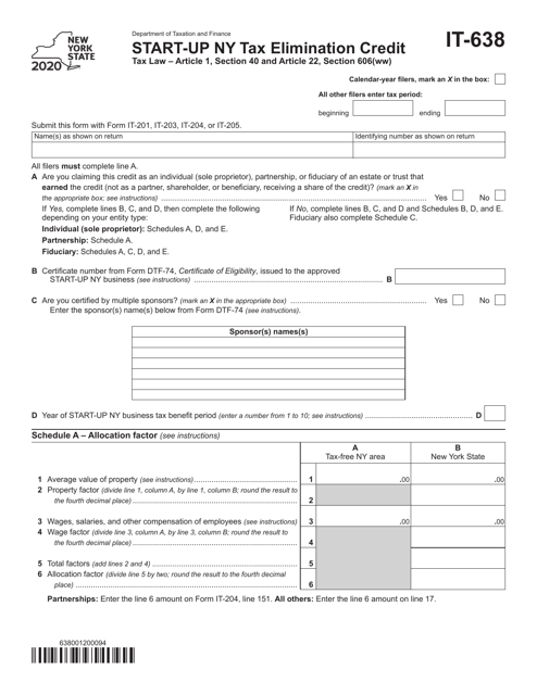 Form IT-638 2020 Printable Pdf