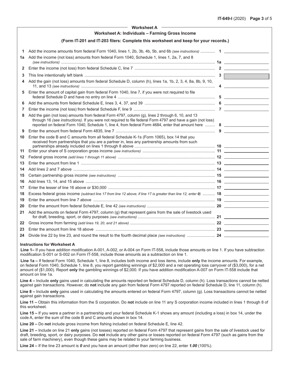 Instructions for Form IT-649 Farm Donations to Food Pantries Credit - New York, Page 3