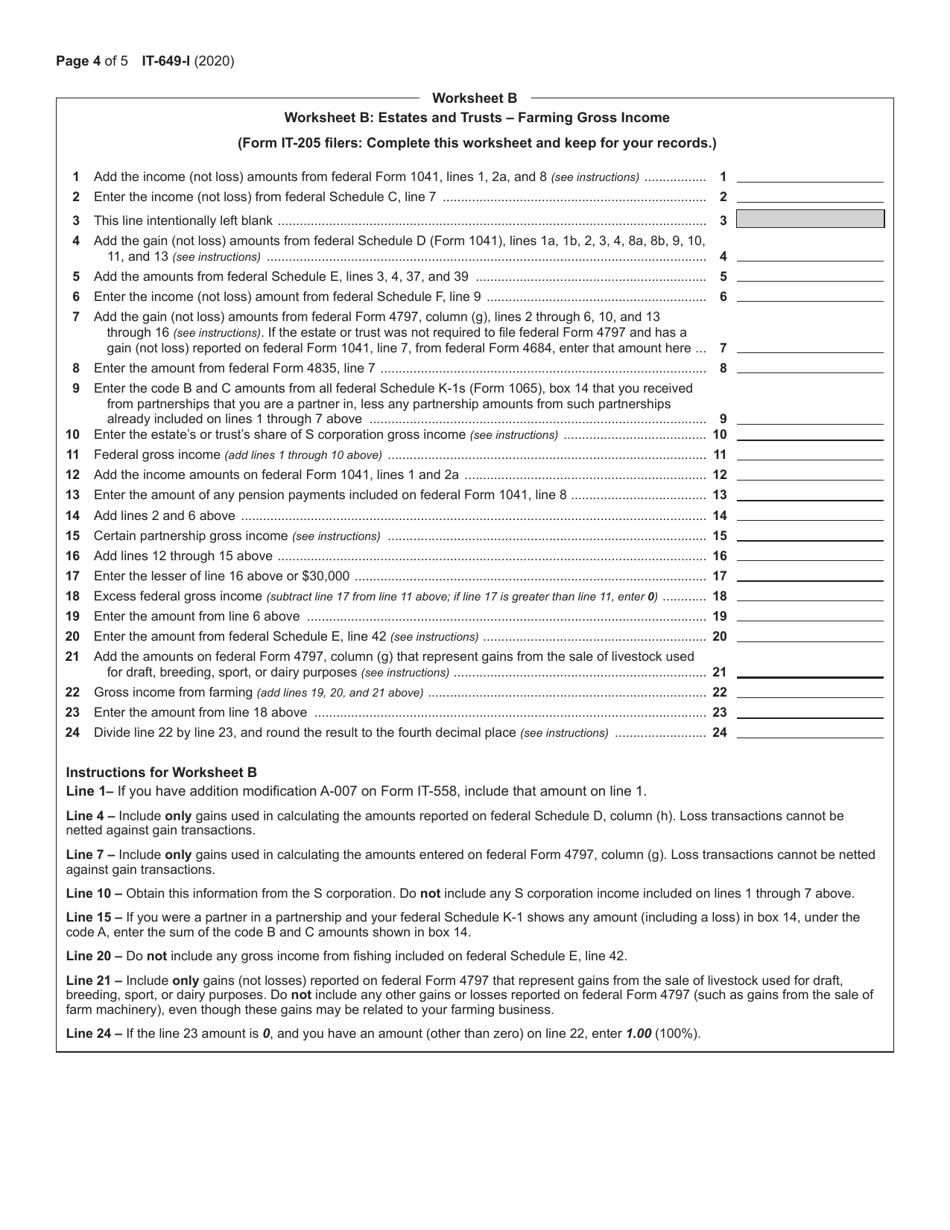 Instructions for Form IT-649 Farm Donations to Food Pantries Credit - New York, Page 4