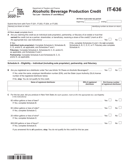 Form IT-636 2020 Printable Pdf