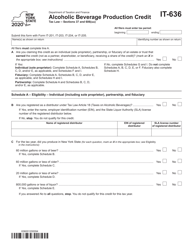 Form IT-636 Alcoholic Beverage Production Credit - New York