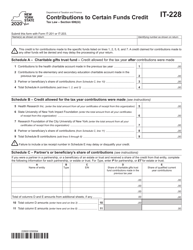 Document preview: Form IT-228 Contributions to Certain Funds Credit - New York