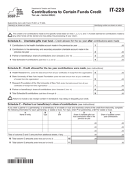 Form IT-228 Contributions to Certain Funds Credit - New York