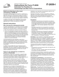 Instructions for Form IT-2659 Estimated Tax Penalties for Partnerships and New York S Corporations - New York