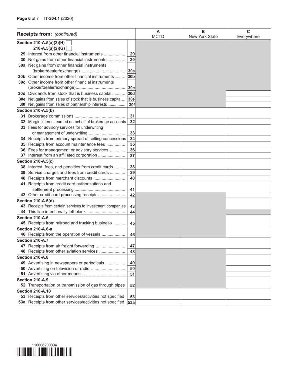 Form IT-204.1 New York Corporate Partners Schedule K - New York, Page 6